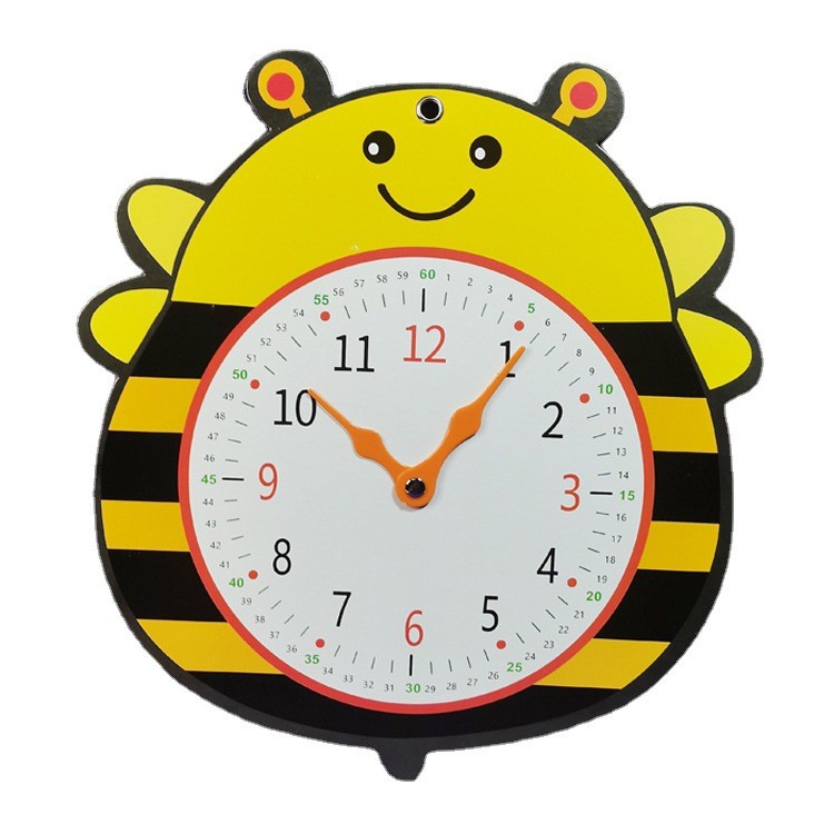 学前班幼儿园启蒙氏数学教具钟表儿童认识时间纸板时钟面模型加大