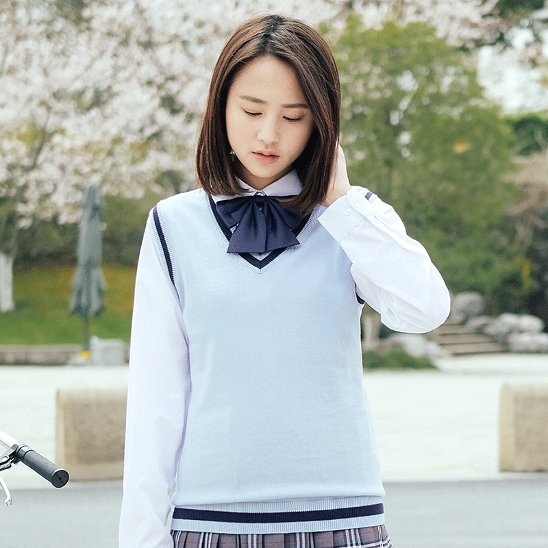 包邮 少女装学生装毛衣背心春秋冬季日系大学初中高中班服学院风校服