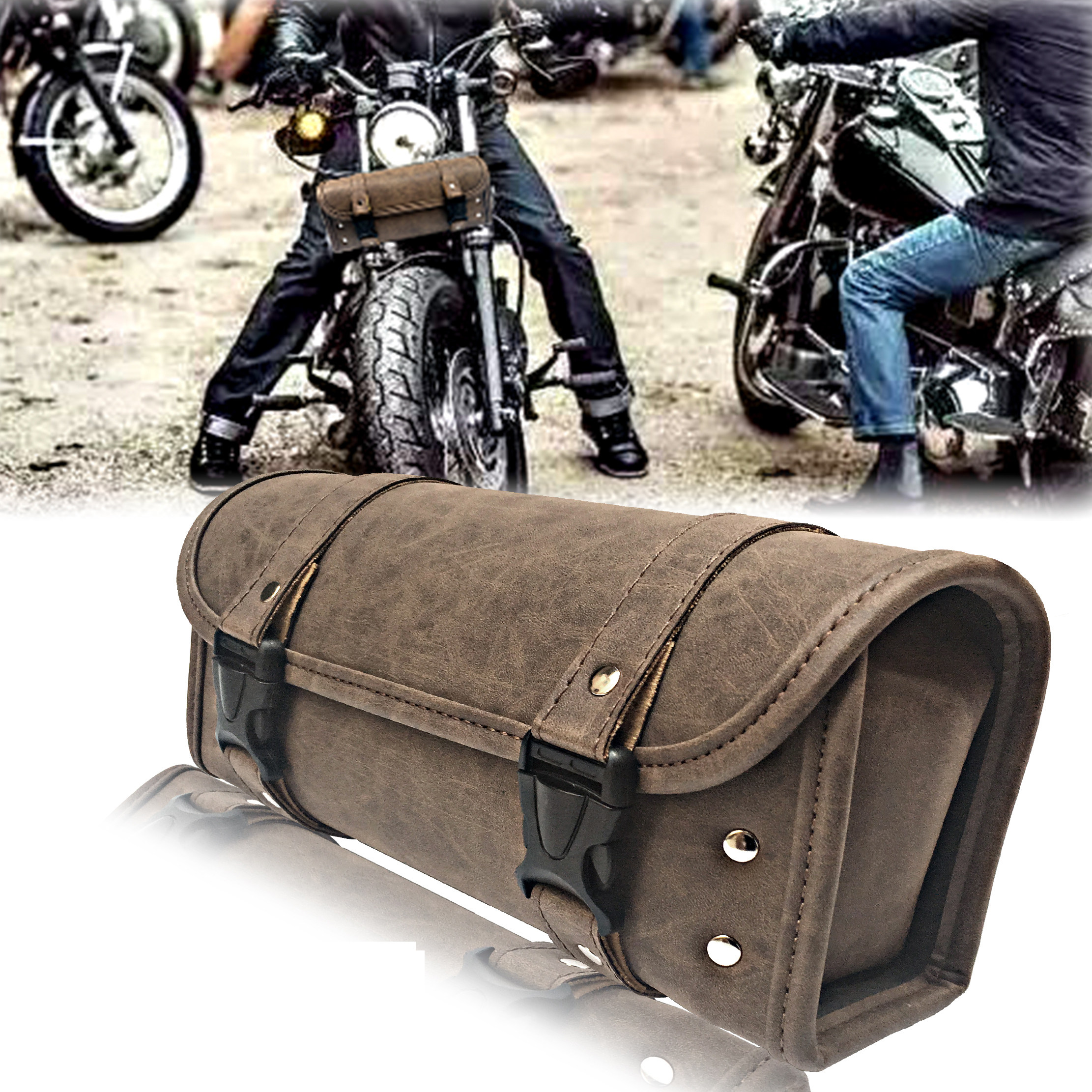 哈雷摩托车挂包复古改装机车包侧边包骑士行包车头包电动车工具包