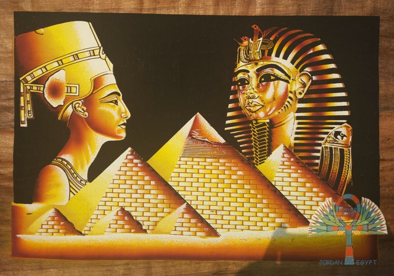 埃及进口手工手绘夜光纸莎草画家居客厅装饰画Nefertiti与法老|ruв категории Ручная работа, зарубежных ремесла, Египет спецификой - от Buy2taobao.com для оказания профессиональной услуги покупки агента Taobao