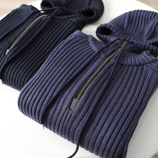 70羊毛!半拉链设计!秋冬男士连帽套头针织衫毛衣