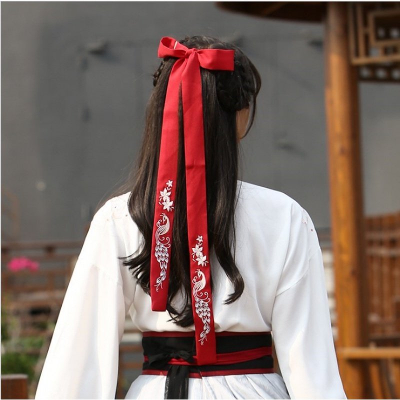 古风复古发带古装汉服头饰 丝带发绳束发长飘带饰品樱花发带 超仙