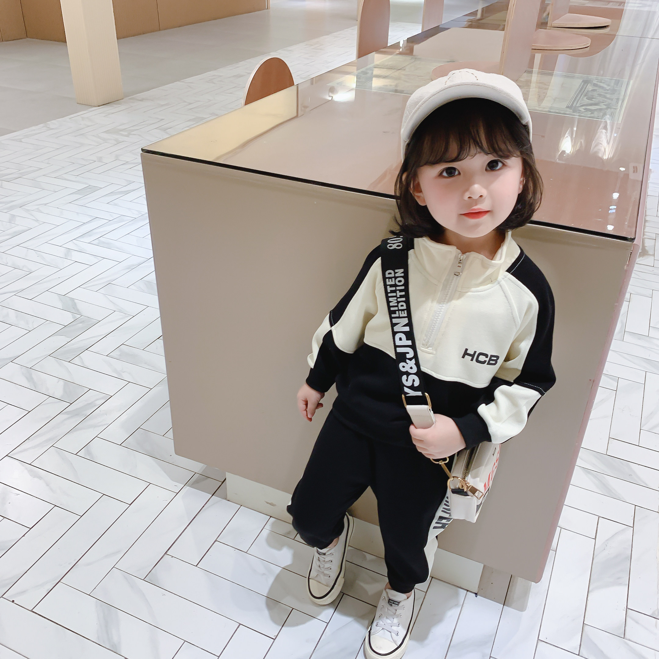 女童网红套装时髦洋气儿童春秋装2新款运动服两件套3岁宝宝小童装