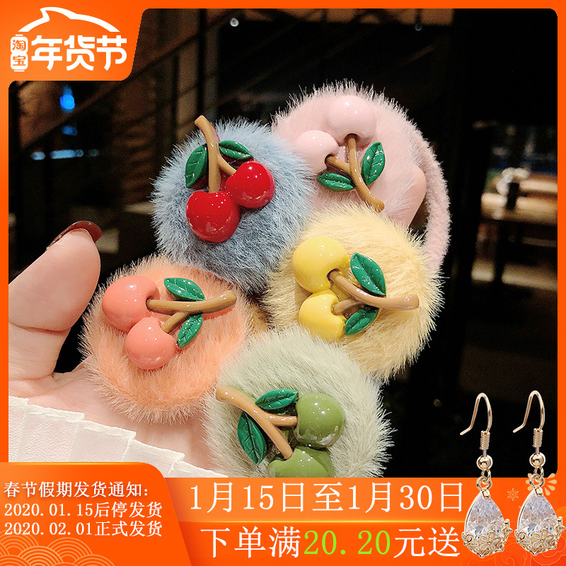 樱桃小丸子毛绒头绳女韩版可爱扎头发皮筋发圈高弹力森系网红头饰|ruв категории Украшения,ювелирные изделия, шпилька - от Buy2taobao.com для оказания профессиональной услуги покупки агента Taobao