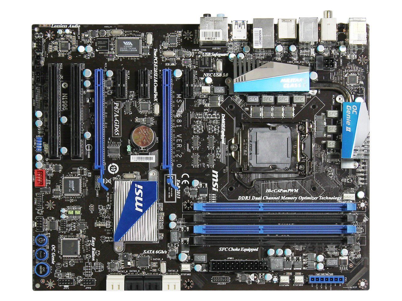 微星p67a-gd53gd651155p67主板atx大板usb3豪华主板