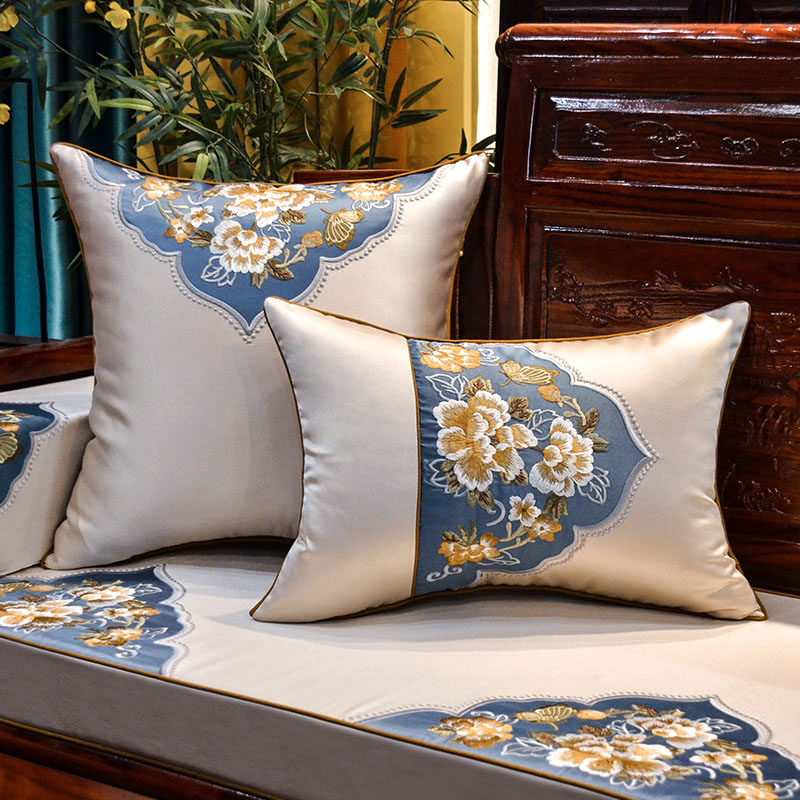 新中式沙发抱枕被子两用中国风家用客厅靠枕套子绣花布艺腰枕定制