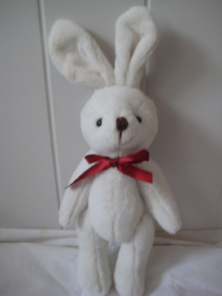 28厘米特价毛绒玩具带领结活体兔子玩偶公仔生日活动礼品