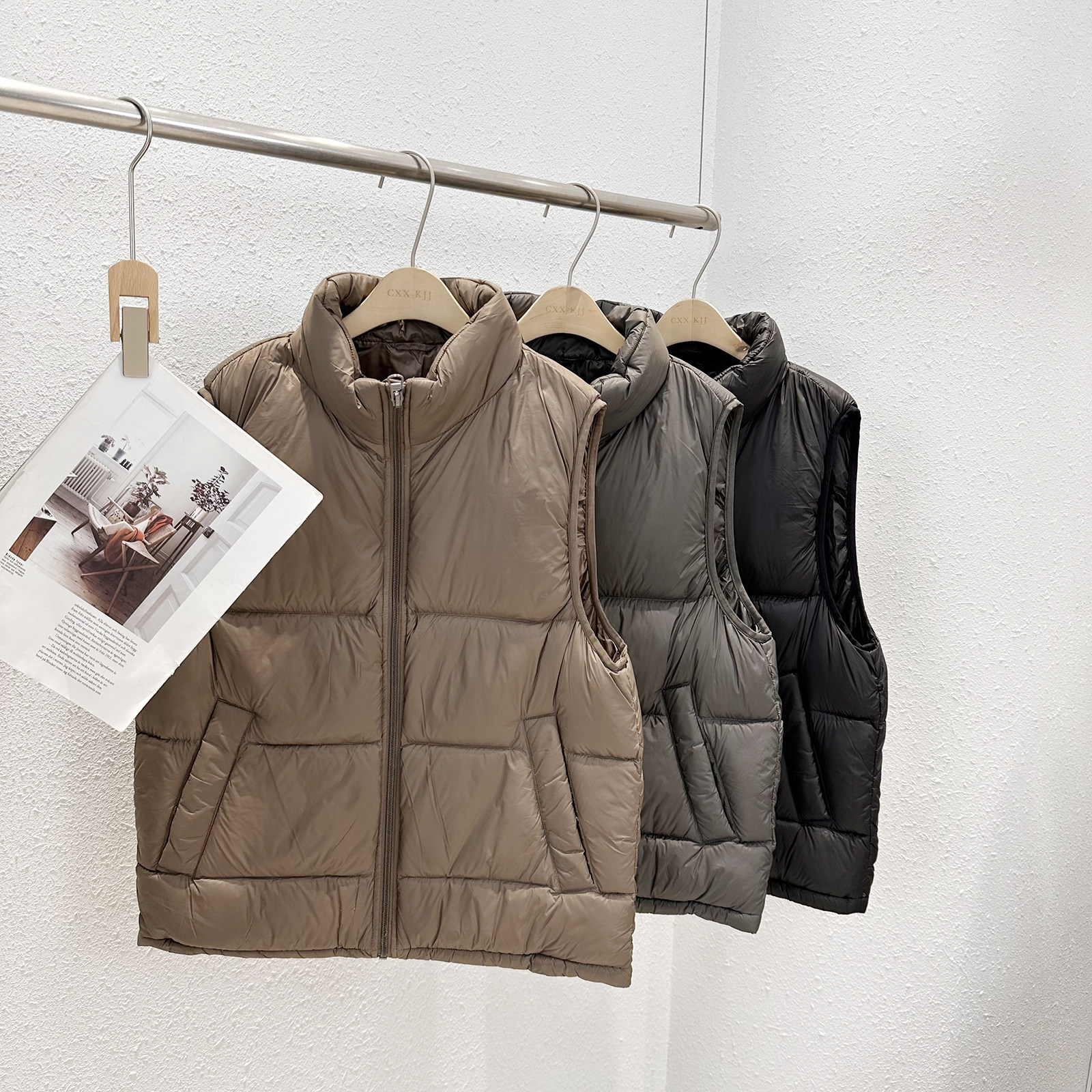 10.23秋冬新款LDG-971男士90白鸭绒立领厚羽绒马甲