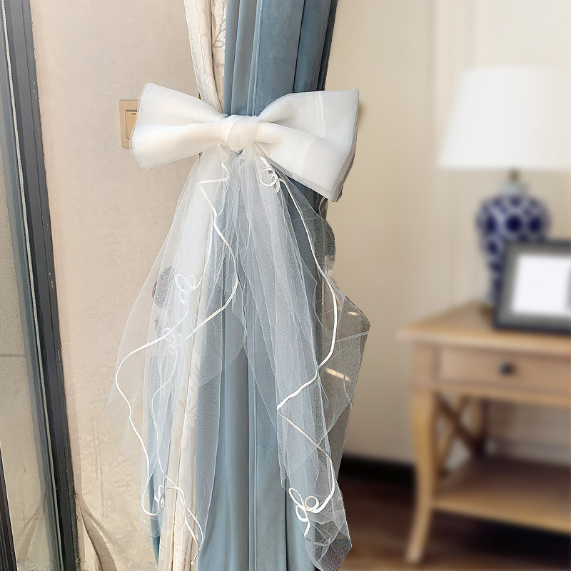 绑绳蝴蝶结_遮光窗帘绑带蝴蝶结少女风格纱帘束带绑绳装饰品扎带蕾丝