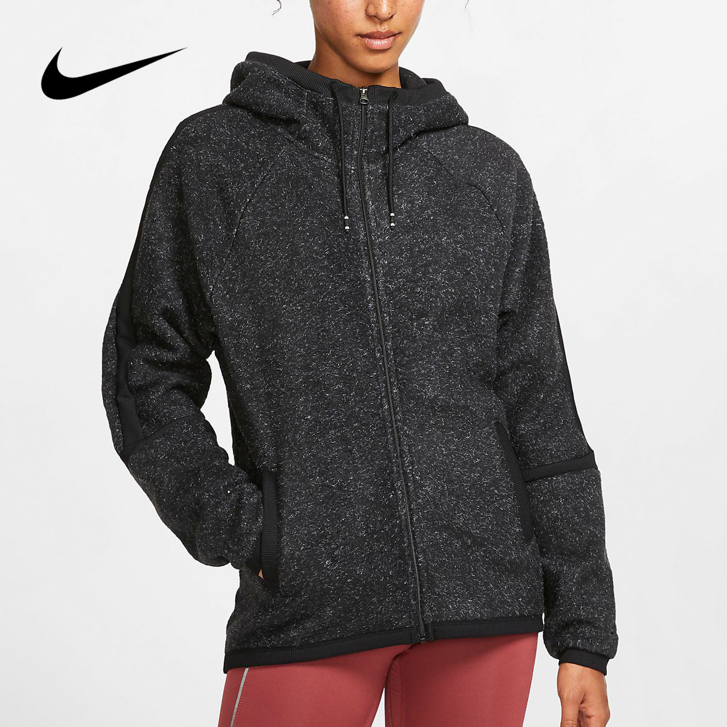 nike/耐克正品2020新款nike therma女子拉链运动休闲连帽衫bv5267