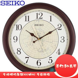 seiko精工挂钟 欧式现代客厅卧室办公室15寸简约静音钟表QXA709B