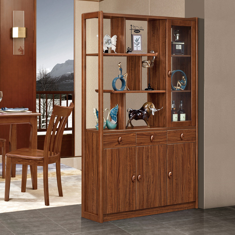 中式全实木客厅门厅柜玄关隔断柜间厅柜酒柜鞋柜双面屏风装饰柜