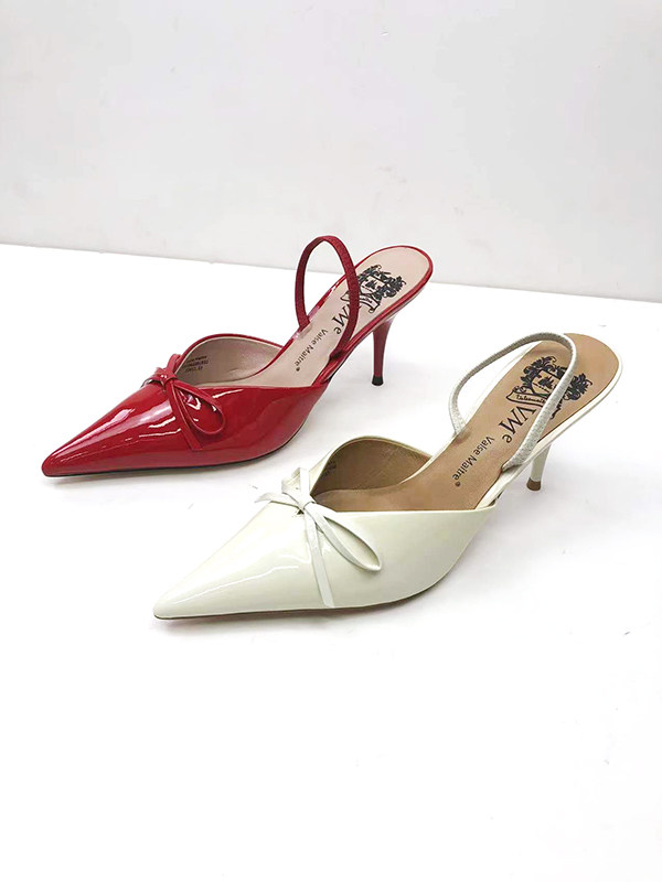 vme舞魅女鞋尖头细高跟纯色漆皮蝴蝶结春夏新款vs19a2201