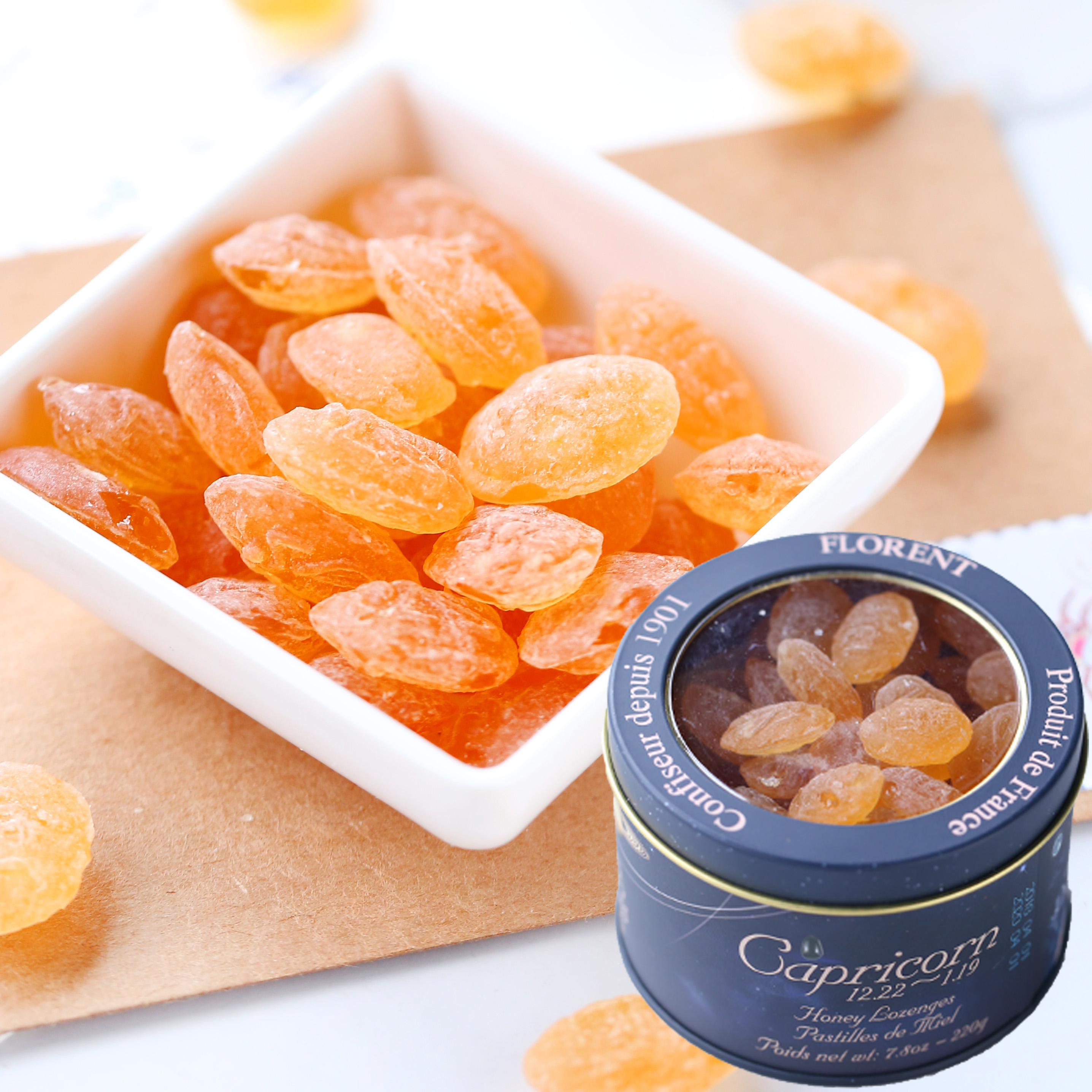 法国费罗伦摩羯座蝶蜂蜜味糖果黄色高颜值星座糖礼盒圣诞生日礼物