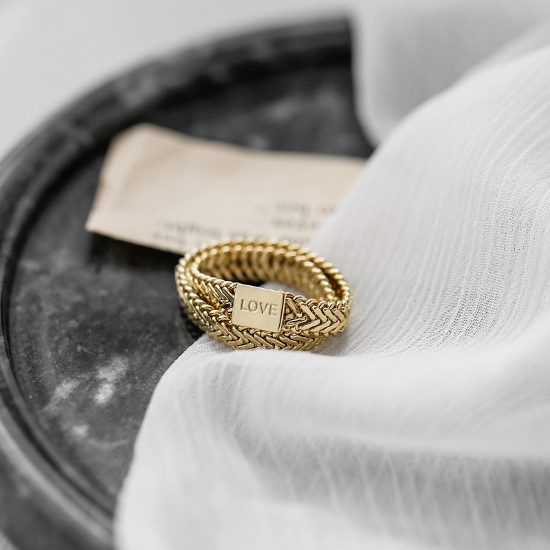 love多层缠绕女欧美复古轻奢戒指