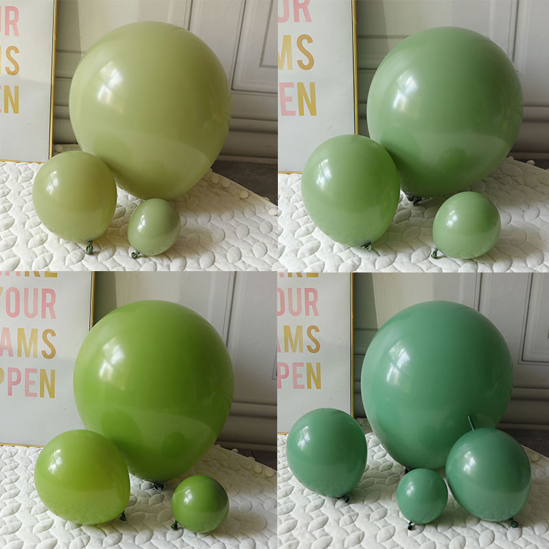 牛油果绿色气球复古豆绿橄榄绿抹茶绿汽球乳胶圆形5寸10寸12寸18