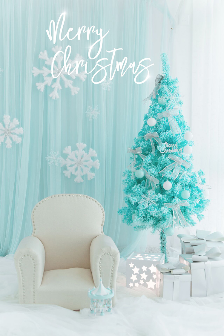 特价蒂芙尼蓝色_ins风蒂芙尼蓝色圣诞系列主题背景布 圣诞树 礼盒