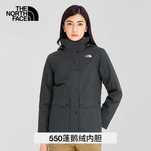 TheNorthFace北面冲锋衣女款户外防水羽绒服内胆三合一外套 7QRA