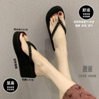 2021新款拖鞋女外穿夏时尚百搭网红防滑坡跟夹脚高跟人字拖凉拖鞋