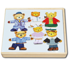 品质 木盒装 磁性小熊换衣 拼拼乐 益智玩具