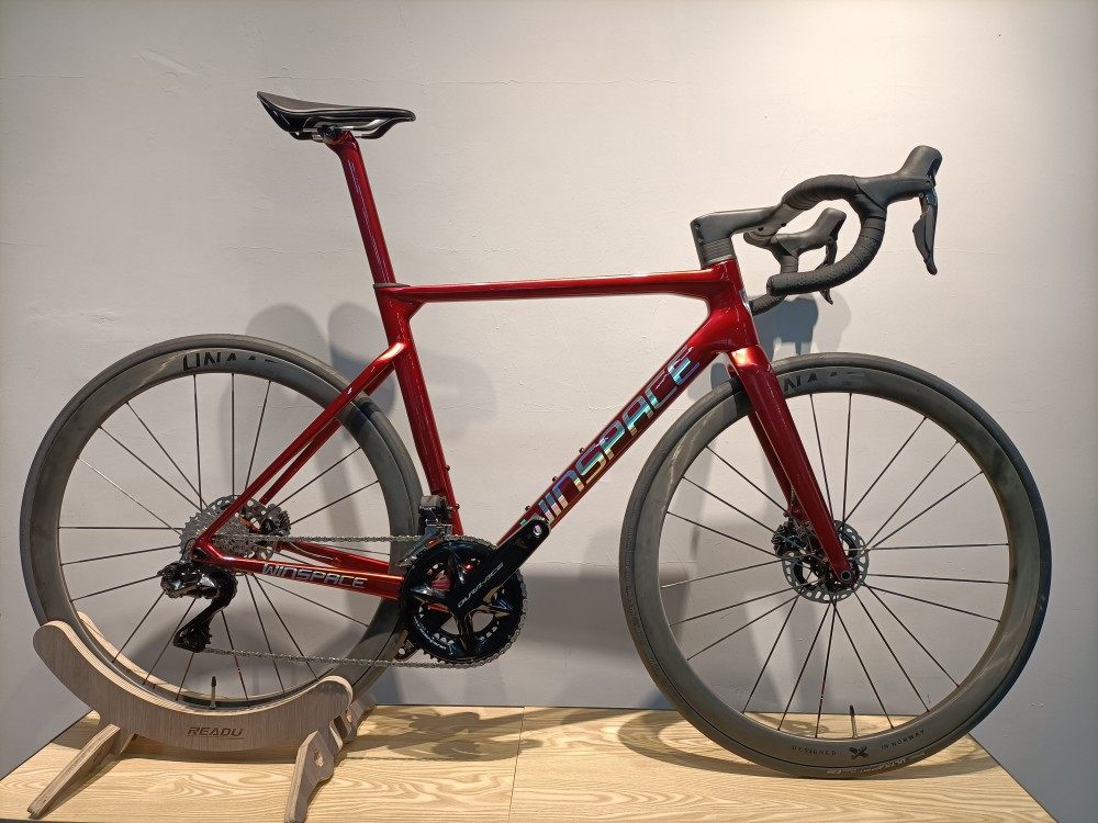 银贝斯winspace深红l码公路车/dura-ace9120电变油碟