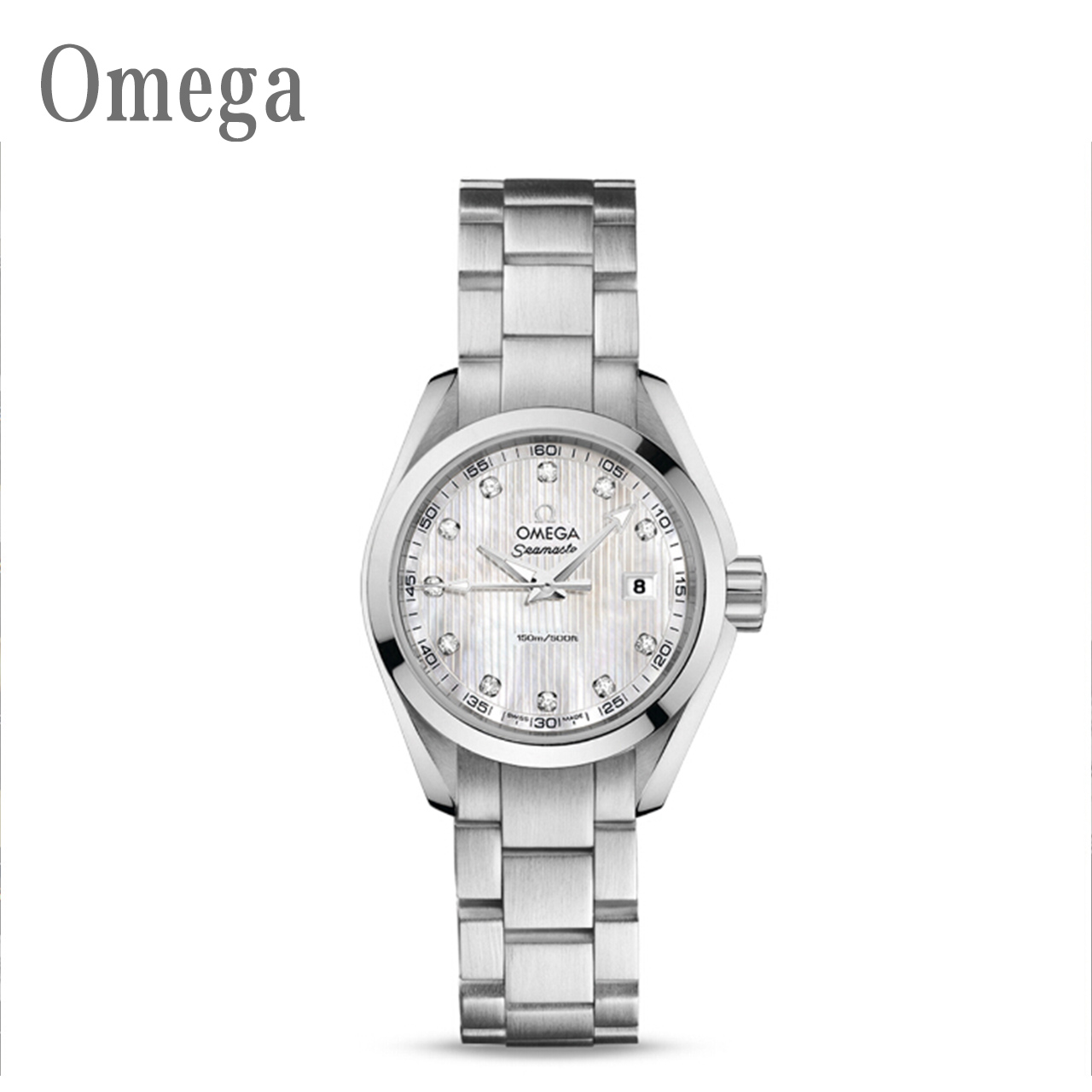 [99新]未使用 omega/欧米茄 海马系列 石英镶钻女表