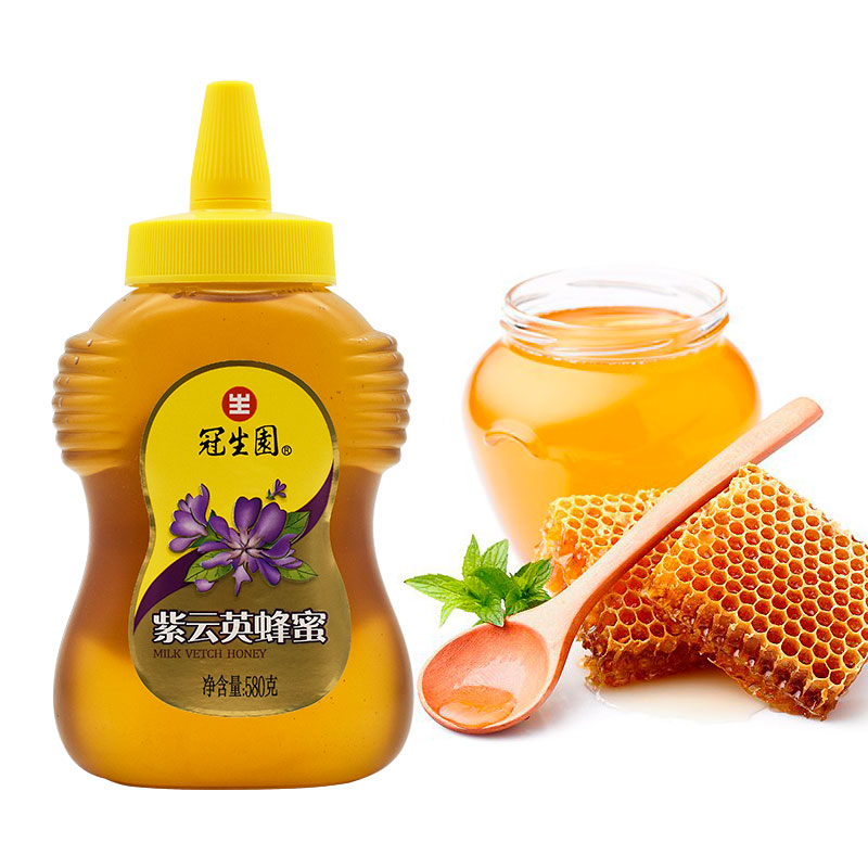 冠生园紫云英蜂蜜580g红花草蜜 草子蜜 蜂蜜水 烘焙原料满额包邮