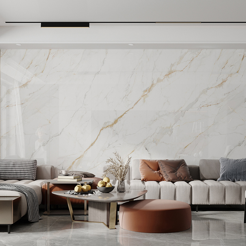 佛山厂家中式现代简约轻奢客厅电视背景墙岩板800x2600连纹大板