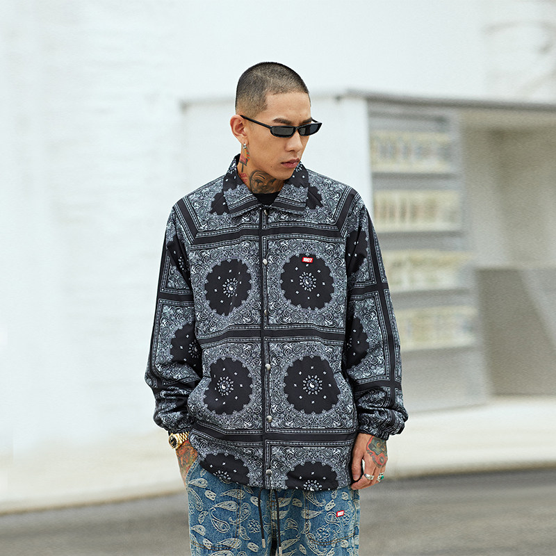 刺绣外套男 上衣_1807腰果花刺绣情侣外套春秋季宽松国潮流街头嘻哈