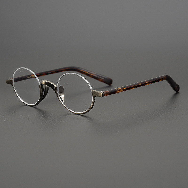 日本超轻度数高度数小脸半框眼镜架珍藏复古国风眼镜架