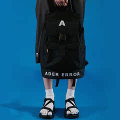 [韩国定制] 潮牌 ADER ERROR   印花字母数字搭扣双肩背包 男女