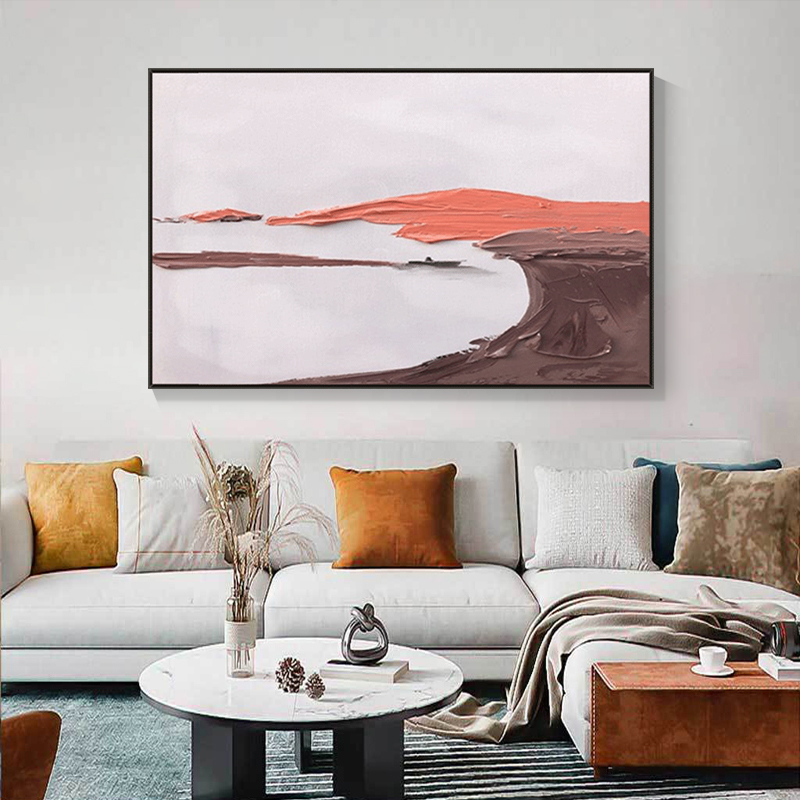 纯手绘油画抽象艺术客厅现代风格装饰画简约壁画餐厅玄关挂画大幅