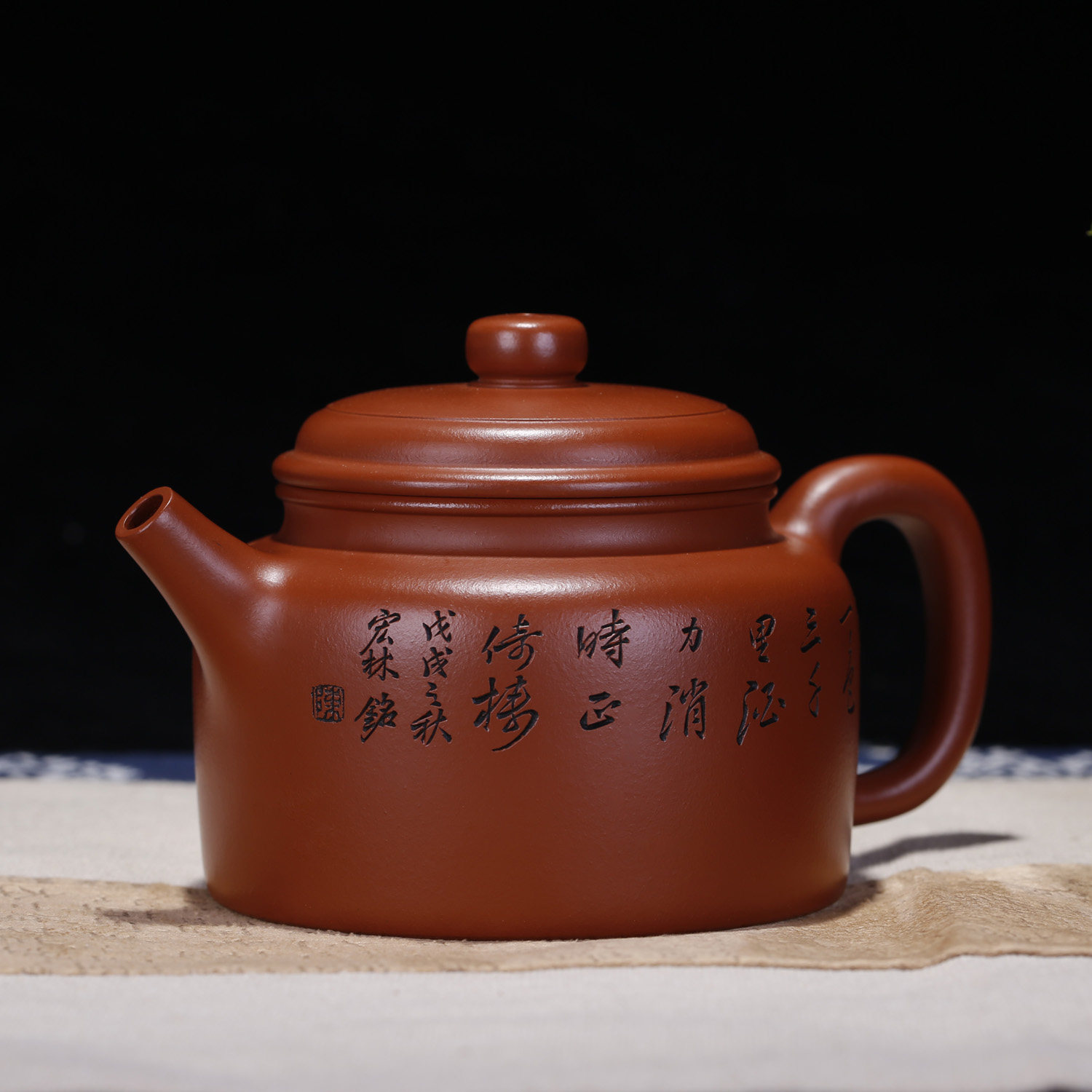 陶缘记德钟壶名人陈宏林原矿朱泥紫砂壶纯全手工高档礼品紫砂茶壶