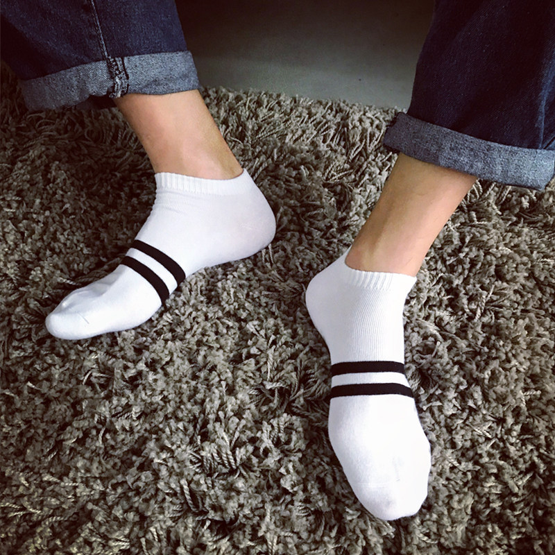 6双船袜男夏季防臭短筒袜子纯棉薄款低帮浅口吸汗透气滑板鲨鱼n