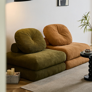 小四豆腐块沙发模块沙发复古布艺沙发客厅小户型懒人沙发单人角落