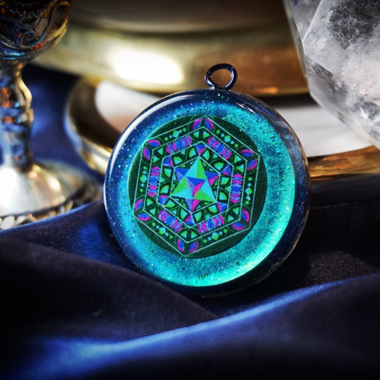 喜悦曼陀罗 能量领域-奥罡奥根吊坠项链 orgone灵性法器项链金字塔