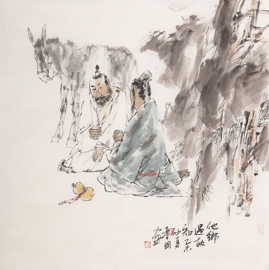 穆晋国《他乡遇故知》当代实力派画家 中国美协会员