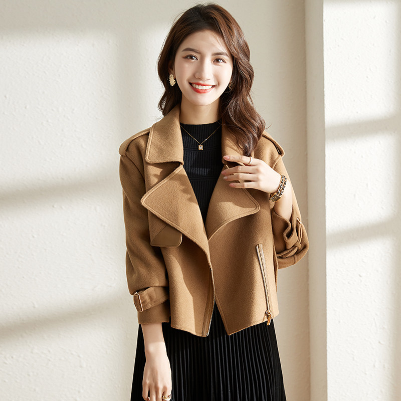 双面羊绒大衣女短款秋冬2021年新款高端韩版双面呢小个子毛呢外套
