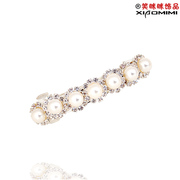Package mail jewelry Pearl rhinestone tiara hair clip made by the smiling Korean top clamp clamp spring clamp