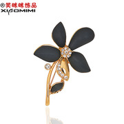 Smiling Korean fashion beautiful Tulip girl brooch high-grade Crystal rhinestone brooch pin jewelry 36