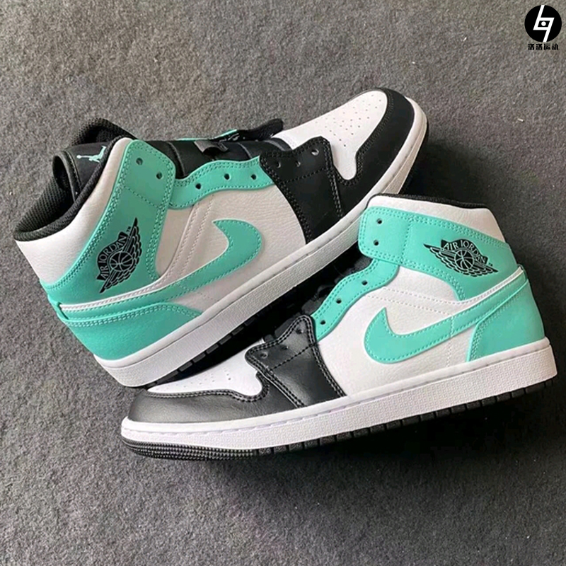airjordan1midaj1蒂芙尼绿蜜桃粉男女中帮蓝球鞋554724132