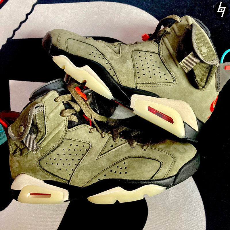 airjordan6xtravisscottaj6军绿夜光鬼脸篮球鞋cn1084200