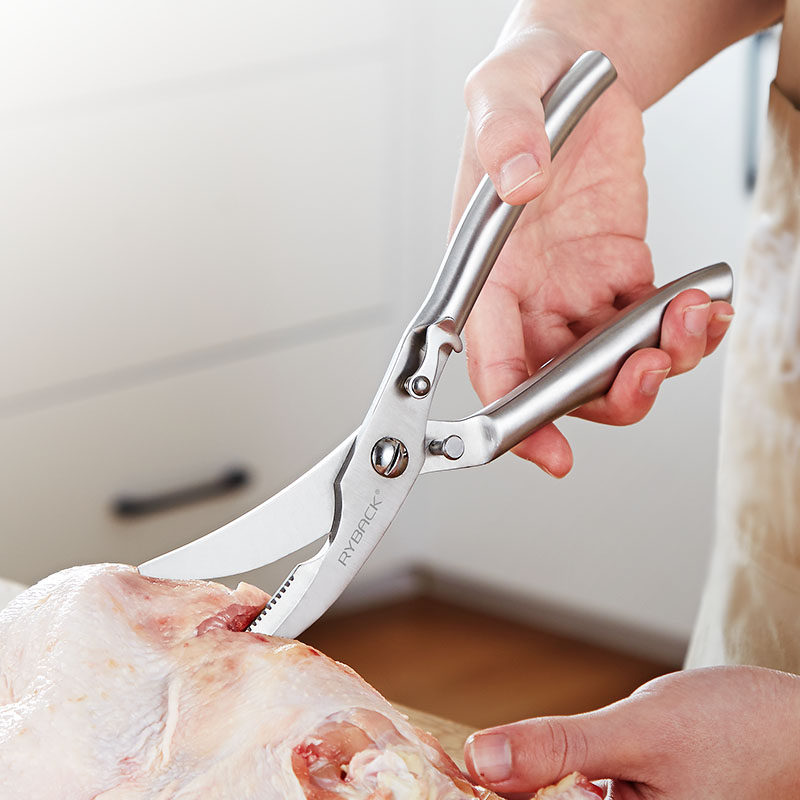 莱贝不锈钢大强力鸡骨剪厨房剪骨头剪刀家用专用剪子剪骨鸡骨剪肉