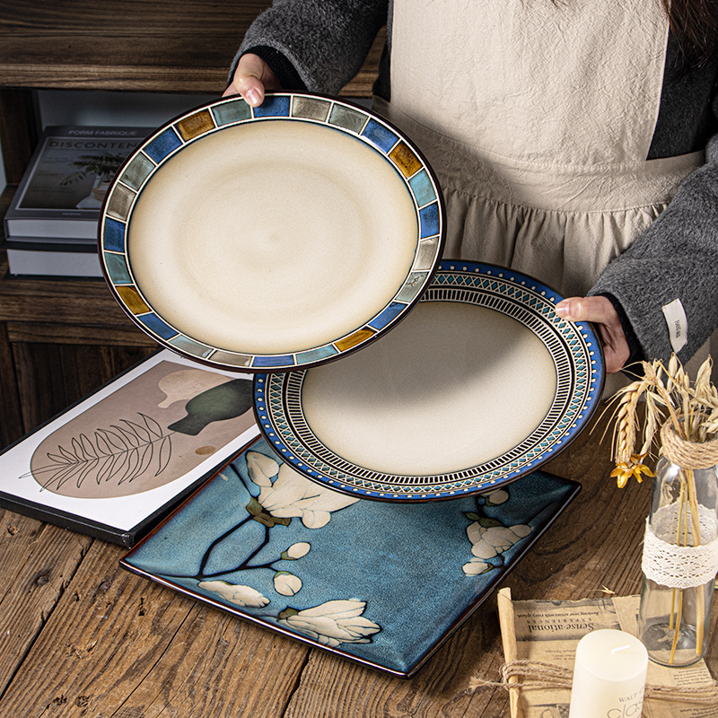 欧式11英寸大盘子陶瓷西餐餐盘创意牛排盘意面盘菜盘家用盘微瑕疵