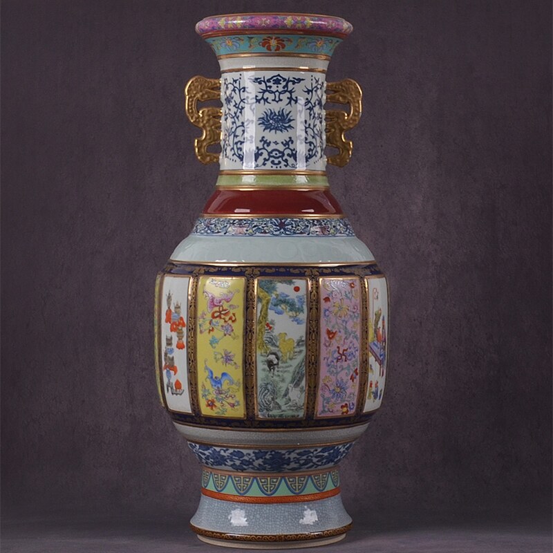 仿清乾隆中华瓷王万瓷之母 清宫旧藏镇馆之宝 景德镇陶瓷花瓶摆件