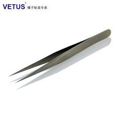 VETUS镊子 精细高精密高弹性防磁防酸不锈钢尖头镊子3C-SA