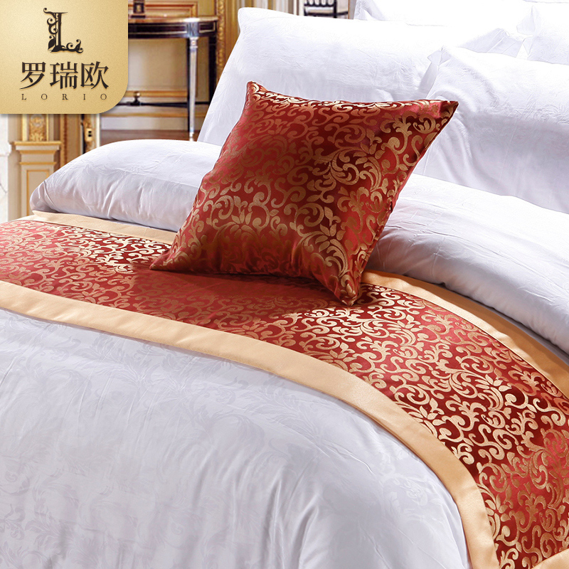 酒店宾馆用床尾巾床旗北欧床上用品床盖装饰条现代简约欧美美式
