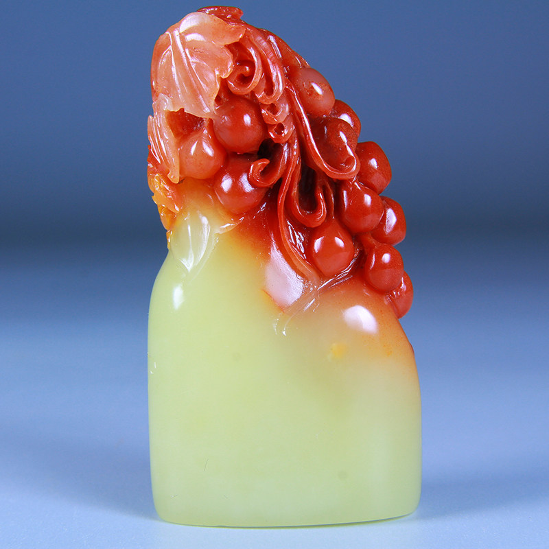 【双十二】寿山石-精品三彩芙蓉石印章-硕果累累