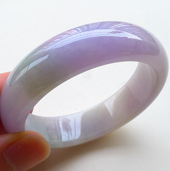 7mm老坑细糯种双彩紫罗兰手镯 74.69g