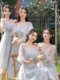 唯美国度灰色伴娘服2025新款大码显瘦姐妹团仙气质晚礼服学生表演